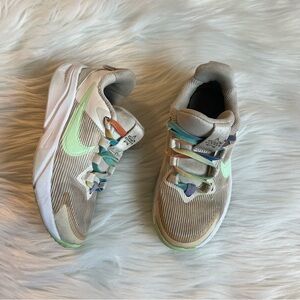 Nike Star Runner White Rainbow Elastic Lace Shoes size 11 kids